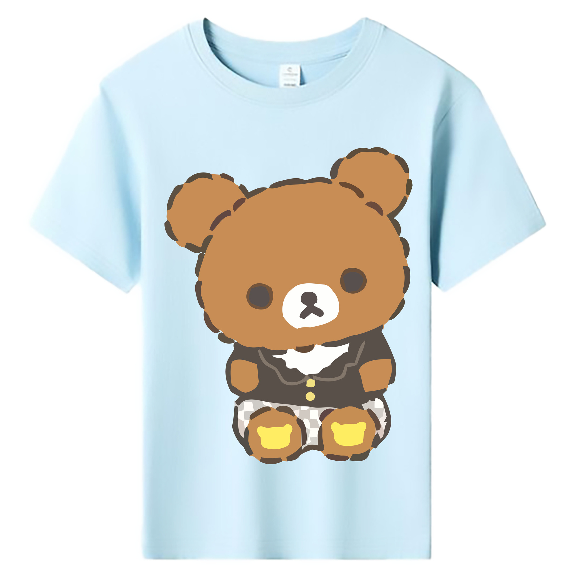 （画像用） リラックマ リラックマ キイロイトリ Rilakkuma Korilakkuma Kiiroitori 綿100％キッズTシャツ（フロントプリント）